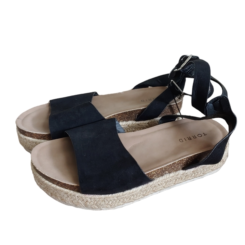 torrid Black Espadrille Platform Sandals